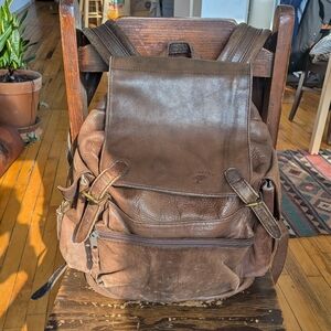 Brown Leather Backpack
